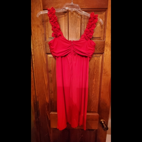 Maggy London sz 10 Deep V Red Rose Cocktail Dress - Picture 2 of 7